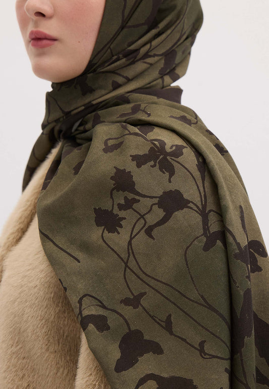 Dark Forest Gemusterter Hijab Waldgrün