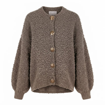 Bouclé-Strickjacke