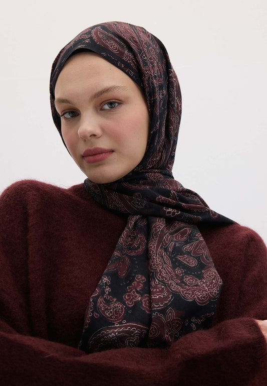 Freda Hijab mit Muster, Pflaume