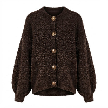 Bouclé-Strickjacke