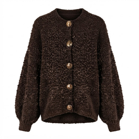 Bouclé-Strickjacke