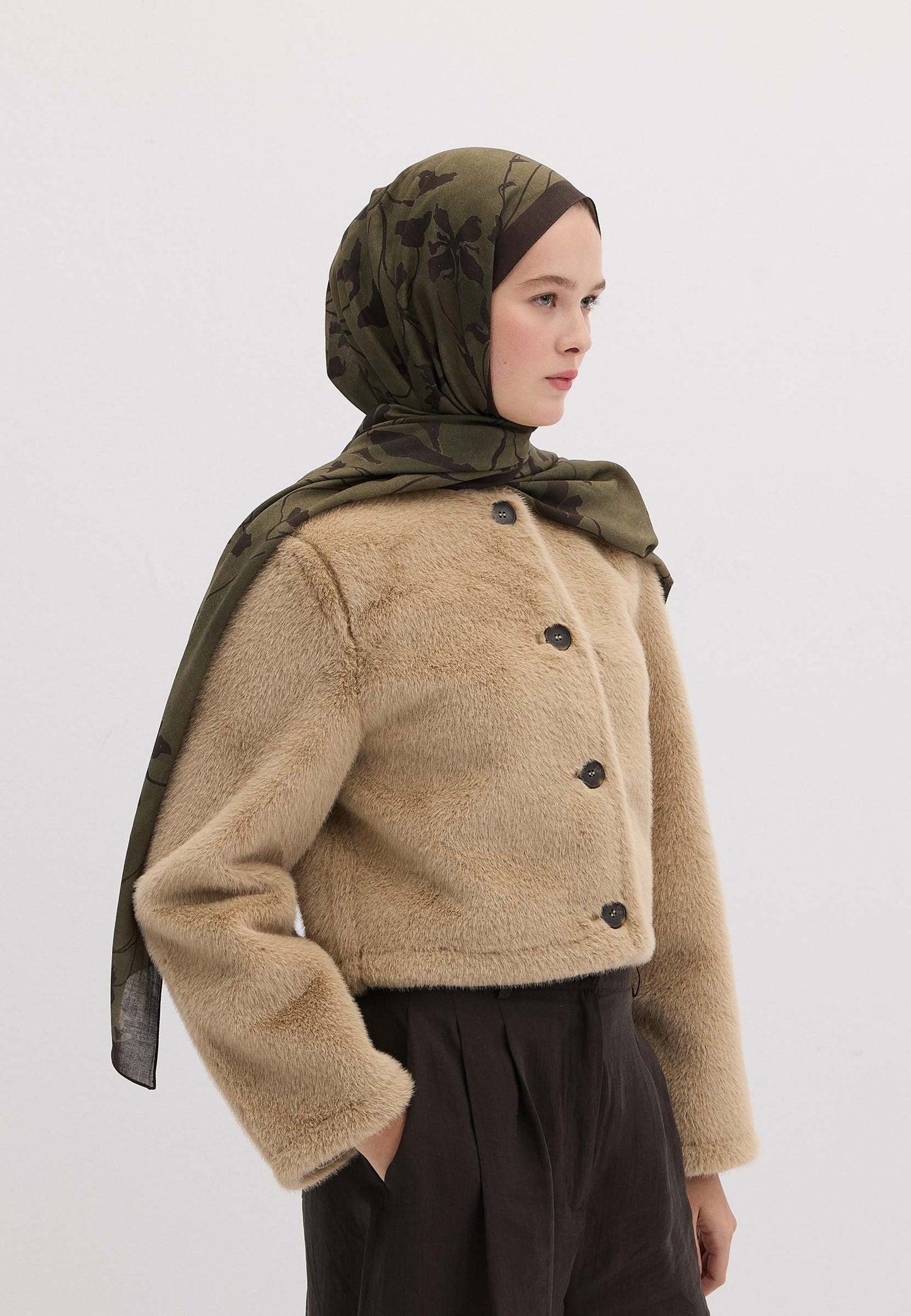 Dark Forest Gemusterter Hijab Waldgrün