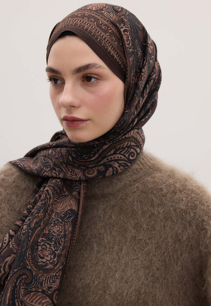 Florian Gemusterter Hijab Dunkelpflaume