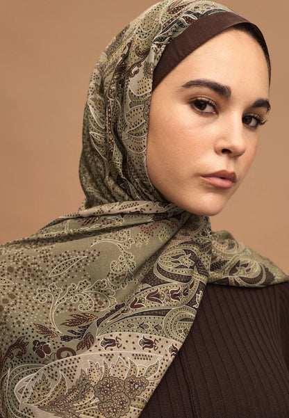 Elora gemusterter Hijab Militär Khaki