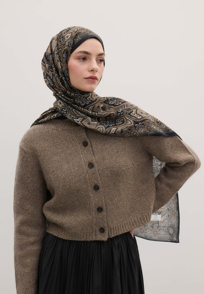 Vintage Echo gemusterter Hijab Nude