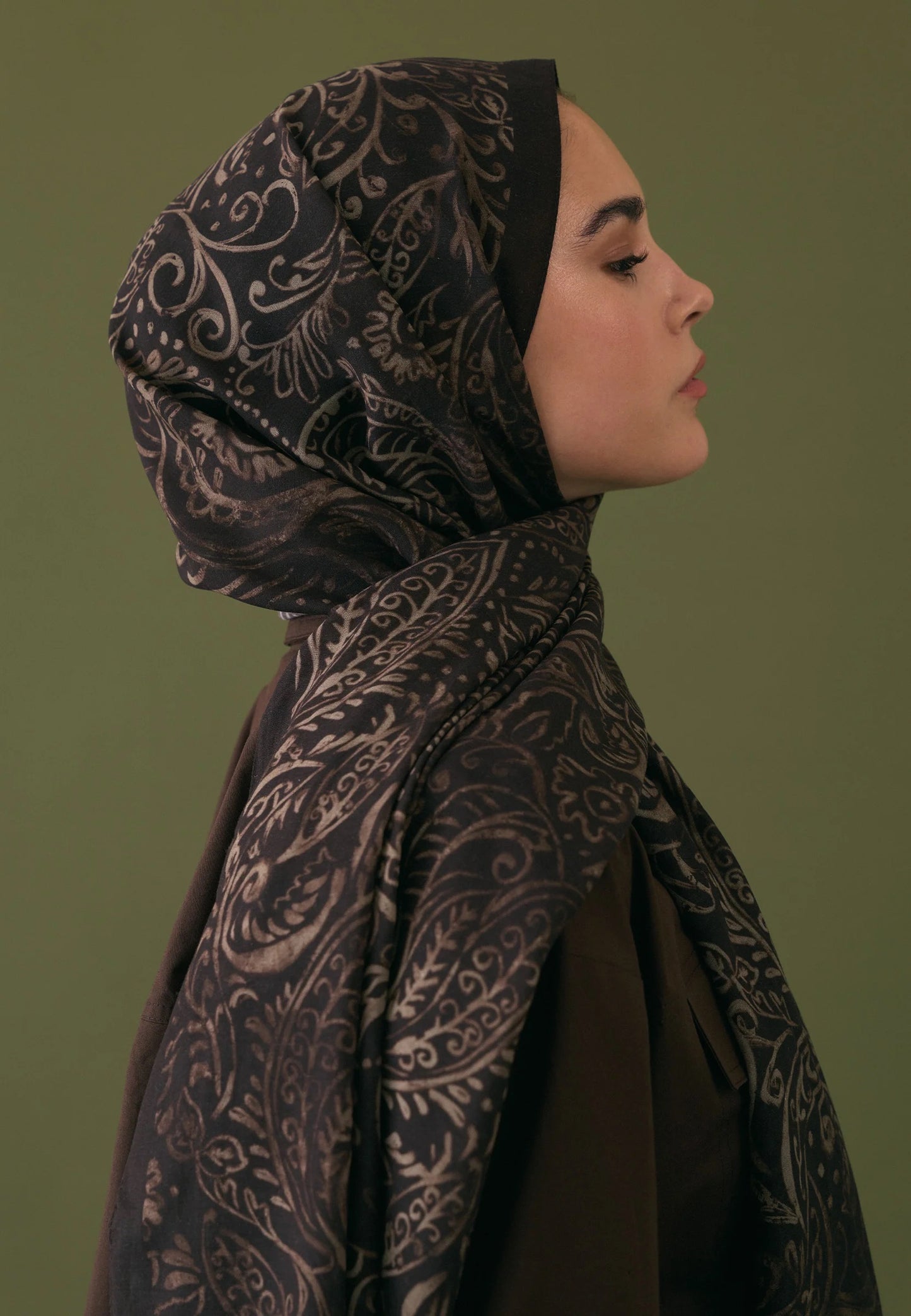 Freesienmuster-Hijab Kakao