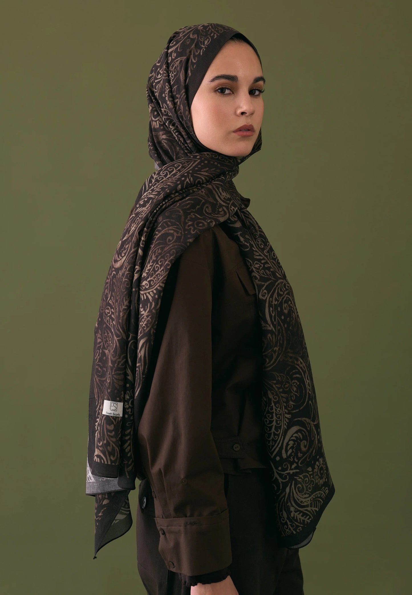 Freesienmuster-Hijab Kakao