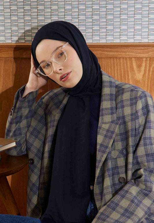 Baumwoll Crash Hijab Marineblau