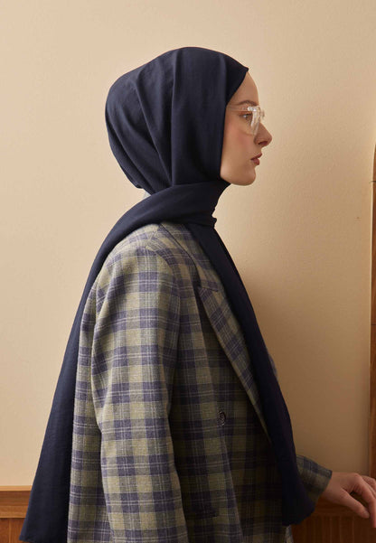 Baumwoll Crash Hijab Marineblau