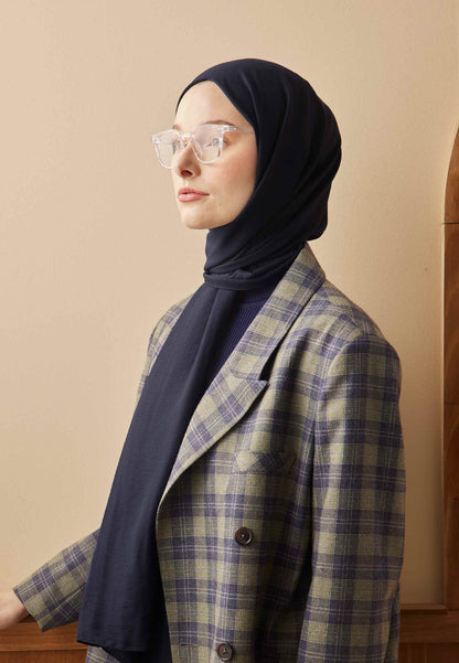 Baumwoll Crash Hijab Marineblau