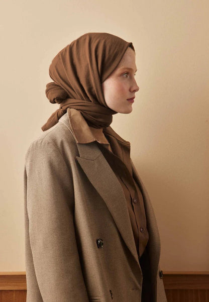 Baumwoll Crash Hijab Schokoladenbraun