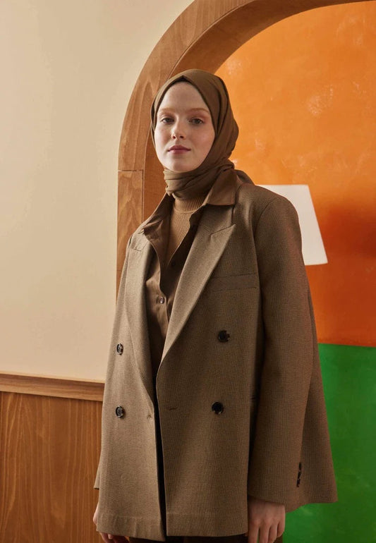 Baumwoll Crash Hijab Schokoladenbraun