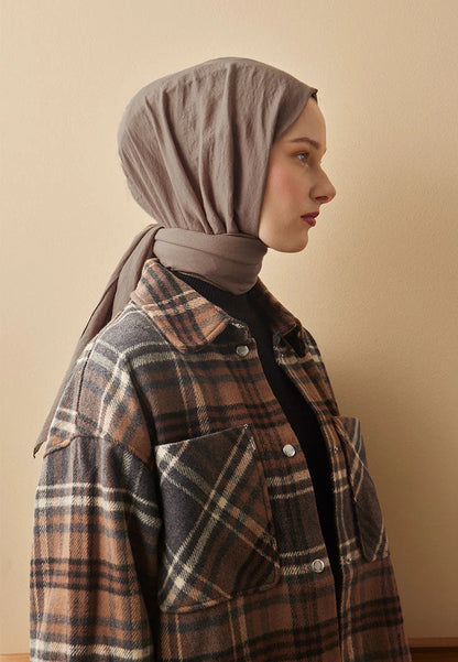 Baumwoll Crash Hijab Taupe