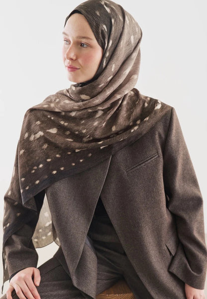 Fawn Pattern Cotton Viscose Hijab Taupe