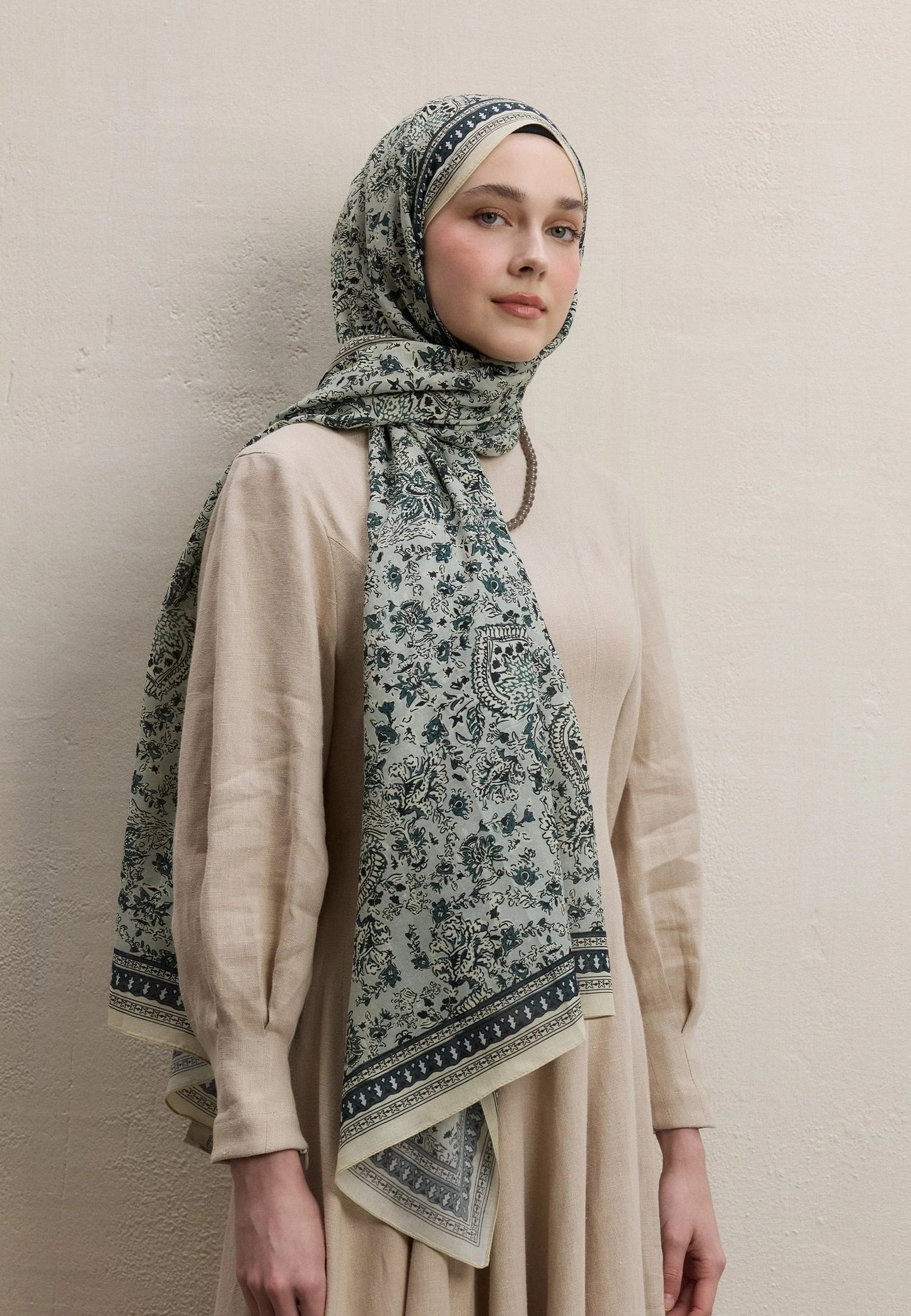 Sonia gemusterter Hijab Mint